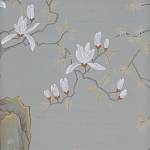 Обои ручная роспись Summer Night Blossom Colourway SC-122 on Wood Ash slub silk варинант исполнения - 2 | Loft Concept в Грозном
