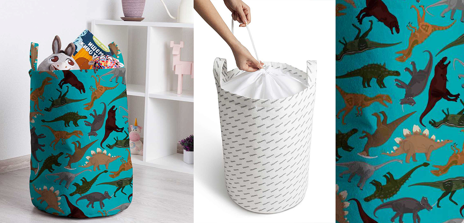 Корзина Turquoise Dinosaurs Basket Корзина Turquoise Dinosaurs Basket - Loft-Concept в Грозном