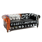 Диван Честерфильд граффити graffiti Orange Sofa натуральная кожа варинант исполнения - 2 | Loft Concept в Грозном
