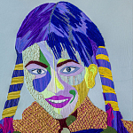 Картина с вышивкой Портрет wall panel People with the yellow ear 3 варинант исполнения - 2 | Loft Concept в Грозном