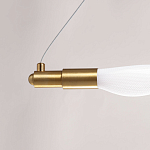 Люстра горизонтальная с волнистым белым плафоном Golden Swirl варинант исполнения - 9 | Loft Concept в Грозном