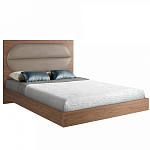 Кровать двуспальная с высоким изголовьем из дерева и подушек из экокожи Modern Look варинант исполнения - 1 | Loft Concept в Грозном