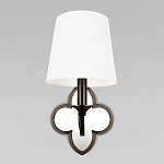 Бра с белым текстильным абажуром и декоративным основанием в виде четырехлистника с зеркальной вставкой Vitorino варинант исполнения - 6 | Loft Concept в Грозном