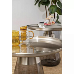 Кофейный столик с основанием из закаленного стекла Classic Round Gray Table варинант исполнения - 3 | Loft Concept в Грозном