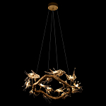 Люстра подвесная с прозрачными стеклянными птичками на ветвях Диаметр 80 см Serip Voa варинант исполнения - 5 | Loft Concept в Грозном