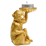 Подсвечник золотая обезьяна с блюдцем Golden Monkey варинант исполнения - 2 | Loft Concept в Грозном