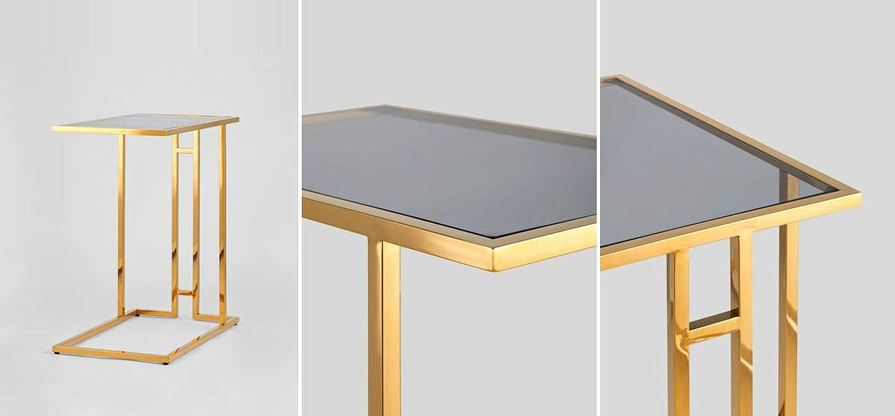 Стол приставной Lasker Milan Tables Gold Стол приставной Lasker Milan Tables Gold - Loft-Concept в Грозном
