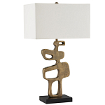 Настольная лампа с фигурным каркасом и прямоугольным тканевым абажуром Brutalist Profile варинант исполнения - 4 | Loft Concept в Грозном