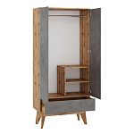 Шкаф с фасадом цвета серый бетон Grace of Furniture варинант исполнения - 2 | Loft Concept в Грозном