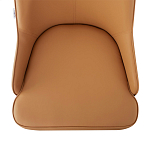 Стул оранжевый с высокой спинкой из искуственной кожи на серых металлических ножках Enigma Orange варинант исполнения - 3 | Loft Concept в Грозном