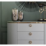 Комод белый овальный с мраморной столешницей Thoroughbass варинант исполнения - 3 | Loft Concept в Грозном