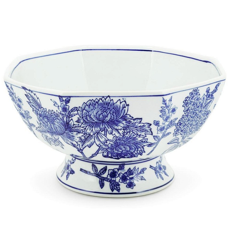 Салатник Bowl Chinoiserie D28 Белый Синий Салатник Bowl Chinoiserie D28 Белый Синий в Грозном | Loft Concept