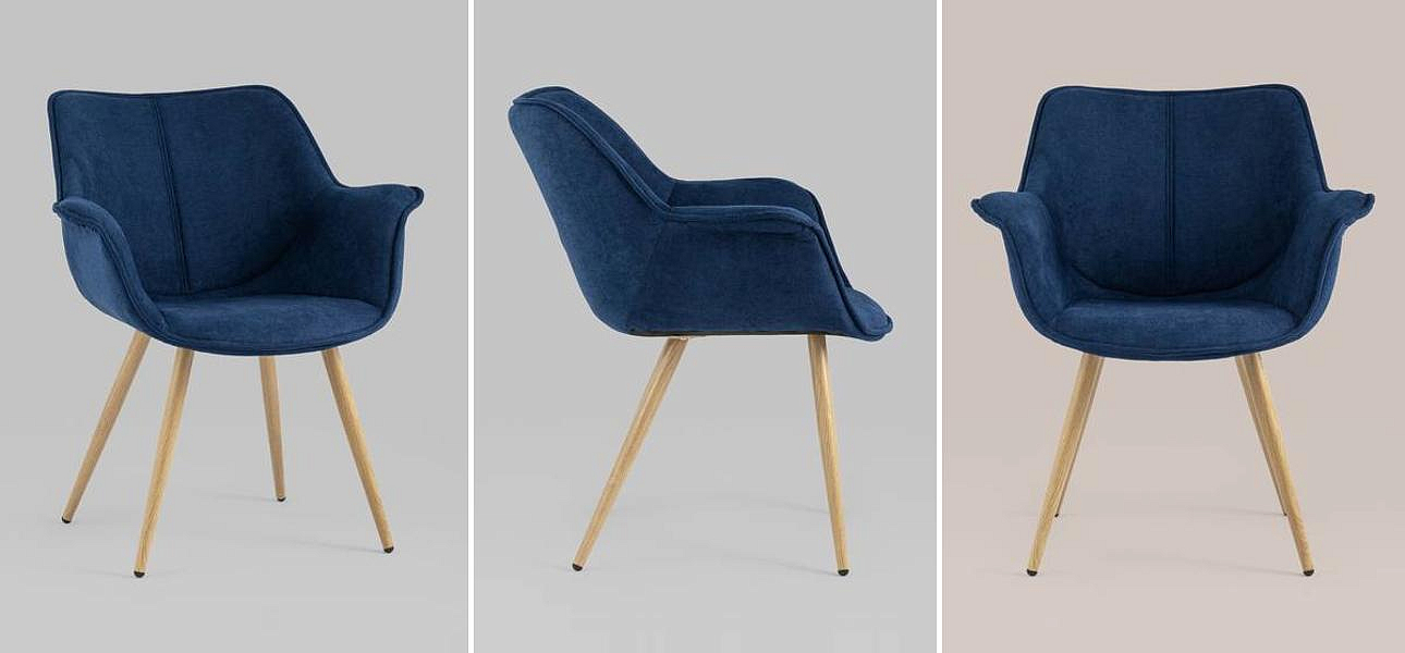 Стул Mason Chair Синий Ножки светлое дерево - Loft-Concept в Грозном