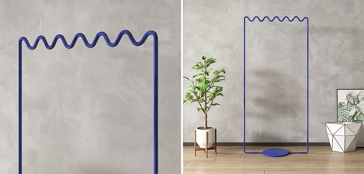 Вешалка Wave-shaped Hanger Rack Blue M Вешалка Wave-shaped Hanger Rack Blue M - Loft-Concept в Грозном