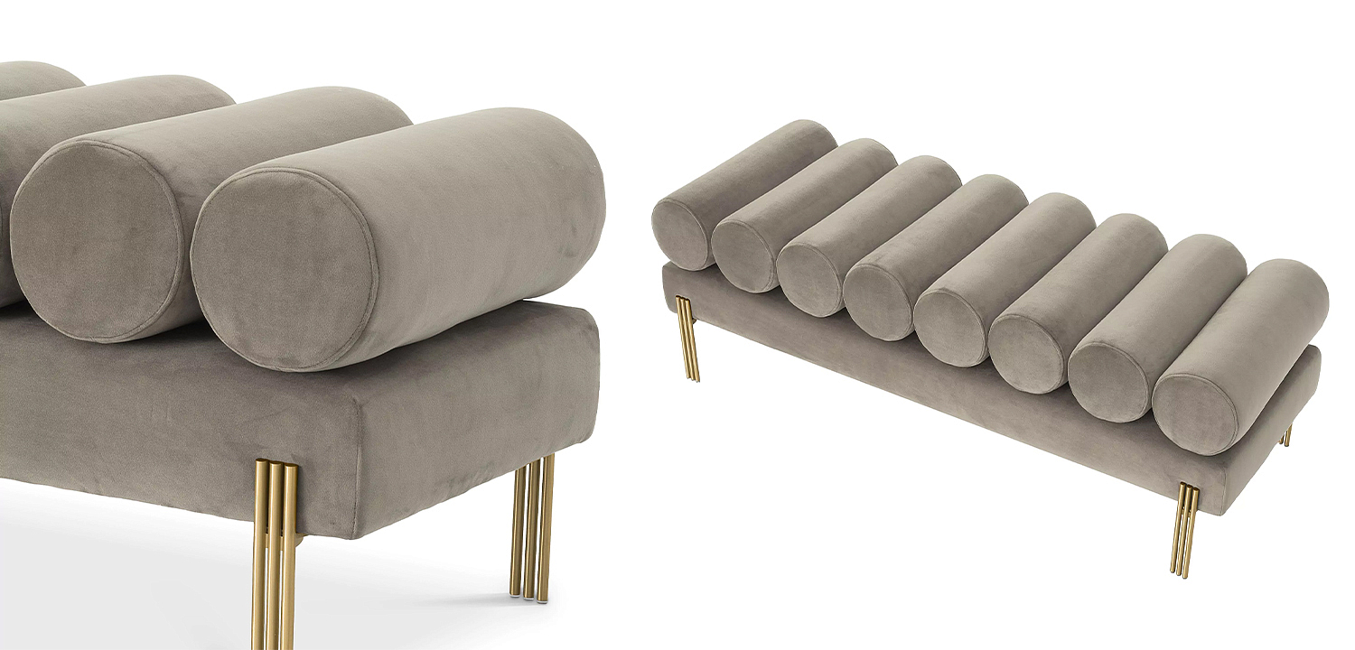 Банкетка Eichholtz Bench Oxley Grey Банкетка Eichholtz Bench Oxley Grey - Loft-Concept в Грозном