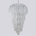 Люстра с прозрачными и белыми подвесками в виде лепестков FAIRYTREE Light варинант исполнения - 1 | Loft Concept в Грозном