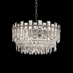 Круглая люстра с хрустальными подвесками на серебряном каркасе Gorgeous Crystal Light варинант исполнения - 1 | Loft Concept в Грозном