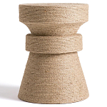 Приставной стол с отделкой из джута Juti D35 см варинант исполнения - 2 | Loft Concept в Грозном