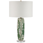 Настольная лампа керамическая с кремовым абажуром Scenic Column варинант исполнения - 5 | Loft Concept в Грозном