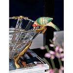 Чаша из прозрачного стекла на бронзовых ножках с фигурками попугаев Eden Garden варинант исполнения - 3 | Loft Concept в Грозном