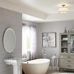 Потолочный светильник с цилиндрическим плафоомн из опалового матового стекла с металлическим обручем Feiss варинант исполнения - 5 | Loft Concept в Грозном