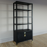 Стеллаж со стеклянными полками Elsa Dreams Black варинант исполнения - 1 | Loft Concept в Грозном