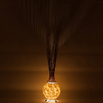 Торшер из перламутра на металлическом каркасе Indonesian Comet варинант исполнения - 4 | Loft Concept в Грозном