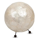 Настольная лампа из перламутра на металлическом каркасе Indonesian Egg варинант исполнения - 2 | Loft Concept в Грозном