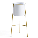 Кашпо из металла и латуни Elegance Elevated Planters белое варинант исполнения - 1 | Loft Concept в Грозном