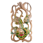 Маска деревянная резная расписная Tropical Paradise варинант исполнения - 1 | Loft Concept в Грозном