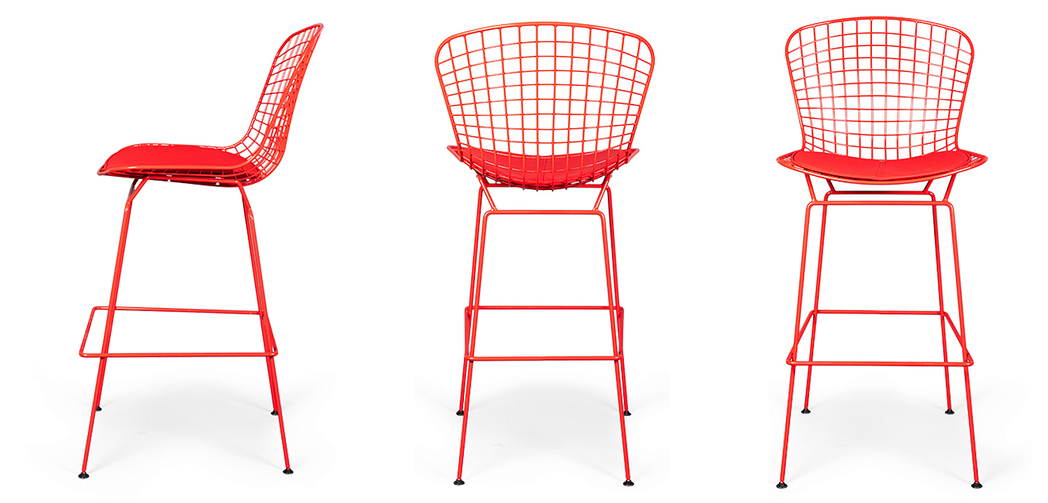 Барный стул Bertoia Barstool Red Барный стул Bertoia Barstool Red - Loft-Concept в Грозном