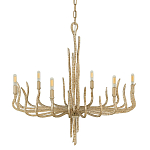 Люстра дизайнерская золотого цвета с 6-ю лампами на изогнутых рожках с текстурной поверхностью Hinkley варинант исполнения - 1 | Loft Concept в Грозном