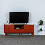 ТВ-тумба красная из массива бука с 2-мя дверками и ящиком Wenge Light варинант исполнения - 7 | Loft Concept в Грозном