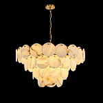 Люстра подвесная четырехъярусная с подвесками в форме дисков Cryptocrystalline Stone варинант исполнения - 1 | Loft Concept в Грозном