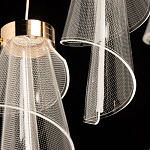 Люстра каскадная с 10-ю прозрачными плафонами Wave Line варинант исполнения - 8 | Loft Concept в Грозном