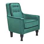 Кресло с мягкой обивкой из велюра на 4-х ножках из массива березы Scarlett Armchair green варинант исполнения - 1 | Loft Concept в Грозном