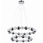 Светодиодная двухъярусная кольцевая люстра Crystal Globule Chandelier Chrome варинант исполнения - 2 | Loft Concept в Грозном