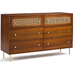 Комод с 6-ю ящиками с декором из ротанга Degarmo Chest of Drawers варинант исполнения - 1 | Loft Concept в Грозном
