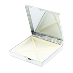 Таблетница карманная квадратная с 4-мя отделениями с зеркалом и накладкой из натурального камня Тигровый глаз Silver Stone Pillboxes варинант исполнения - 3 | Loft Concept в Грозном