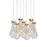 Люстра с 7-ю прозрачными плафонами из стекла в форме капли Lucid Rain  варинант исполнения - 1 | Loft Concept в Грозном