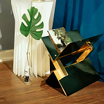 Дизайнерский журнальный стол фигурный золотого цвета Ufuri варинант исполнения - 3 | Loft Concept в Грозном