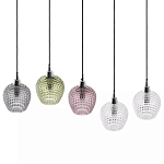 Подвесной светильник каскадный с 5-ю фактурными стеклянными плафонами Cascade with Relief Lampshades варинант исполнения - 2 | Loft Concept в Грозном