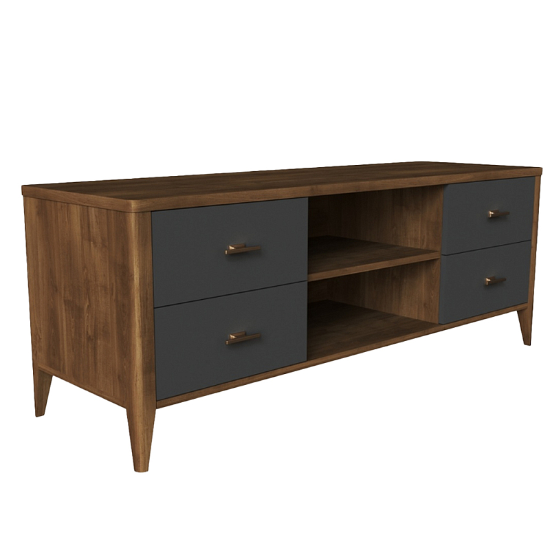 ТВ-тумба с 4 ящиками и полками Tasteful Furniture Антрацит ТВ-тумба с 4 ящиками и полками Tasteful Furniture Антрацит в Грозном | Loft Concept