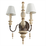 Бра с двумя конусовидными белыми тканевыми абажурами Terrain варинант исполнения - 3 | Loft Concept в Грозном