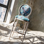 Барный стул из массива бука с изображением птиц и цветов Turquoise Beige Chinoiserie Garden Chair варинант исполнения - 7 | Loft Concept в Грозном