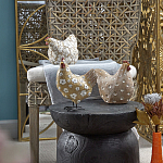 Статуэтка курица с белым цветочным узором и металлическими ножками Rustic Chicken варинант исполнения - 5 | Loft Concept в Грозном