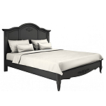 Кровать черная из массива бука с основанием и жестким изголовьем Black Provence варинант исполнения - 1 | Loft Concept в Грозном