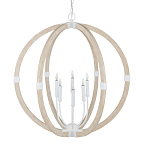 Подвесной светильник из дерева в форме сферы Eco Light варинант исполнения - 3 | Loft Concept в Грозном