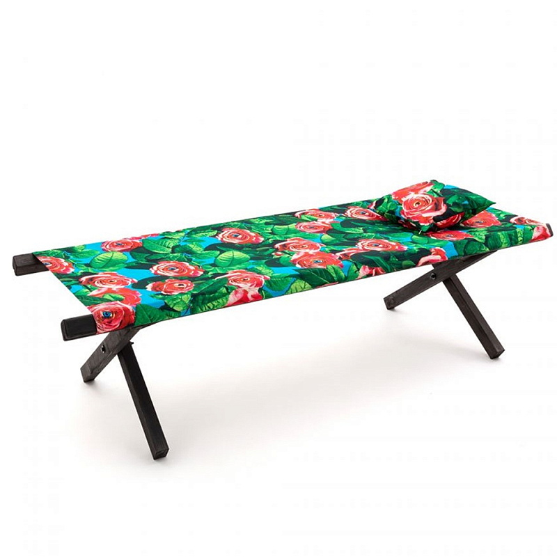 Шезлонг Seletti Poolbed Roses Черный Розовый Зеленый Шезлонг Seletti Poolbed Roses Черный Розовый Зеленый в Грозном | Loft Concept