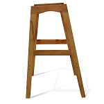 Барный стул со спинкой и подлокотниками на 4-х деревянных ножках Кремовый Велюр Ava Charm варинант исполнения - 6 | Loft Concept в Грозном